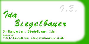 ida biegelbauer business card